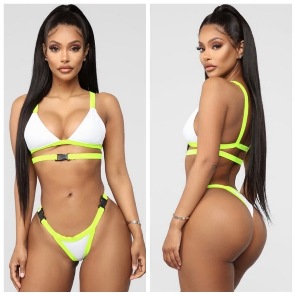 Fashion Nova Strappy Buckle In Bikini Set sz S